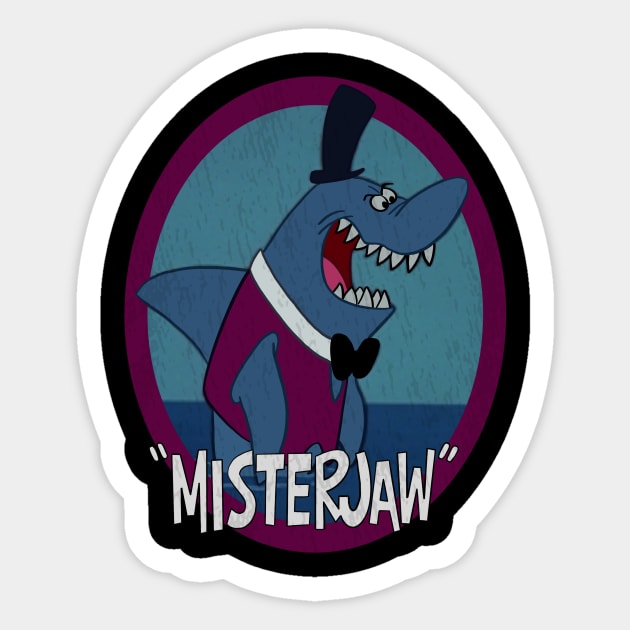 Retro Cartoon Mister Shark Jaws Sticker by Tricera Tops